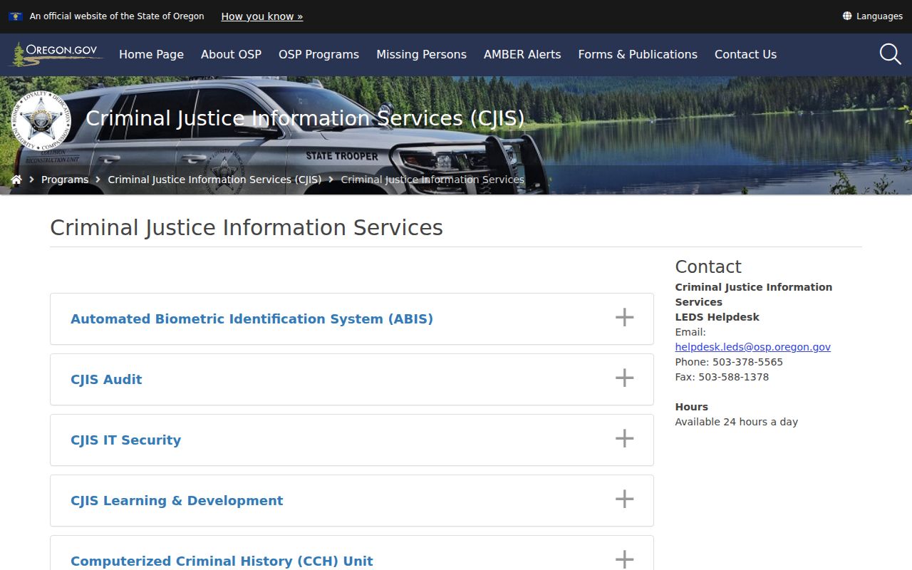 Jefferson County criminal records OSP CJIS repository