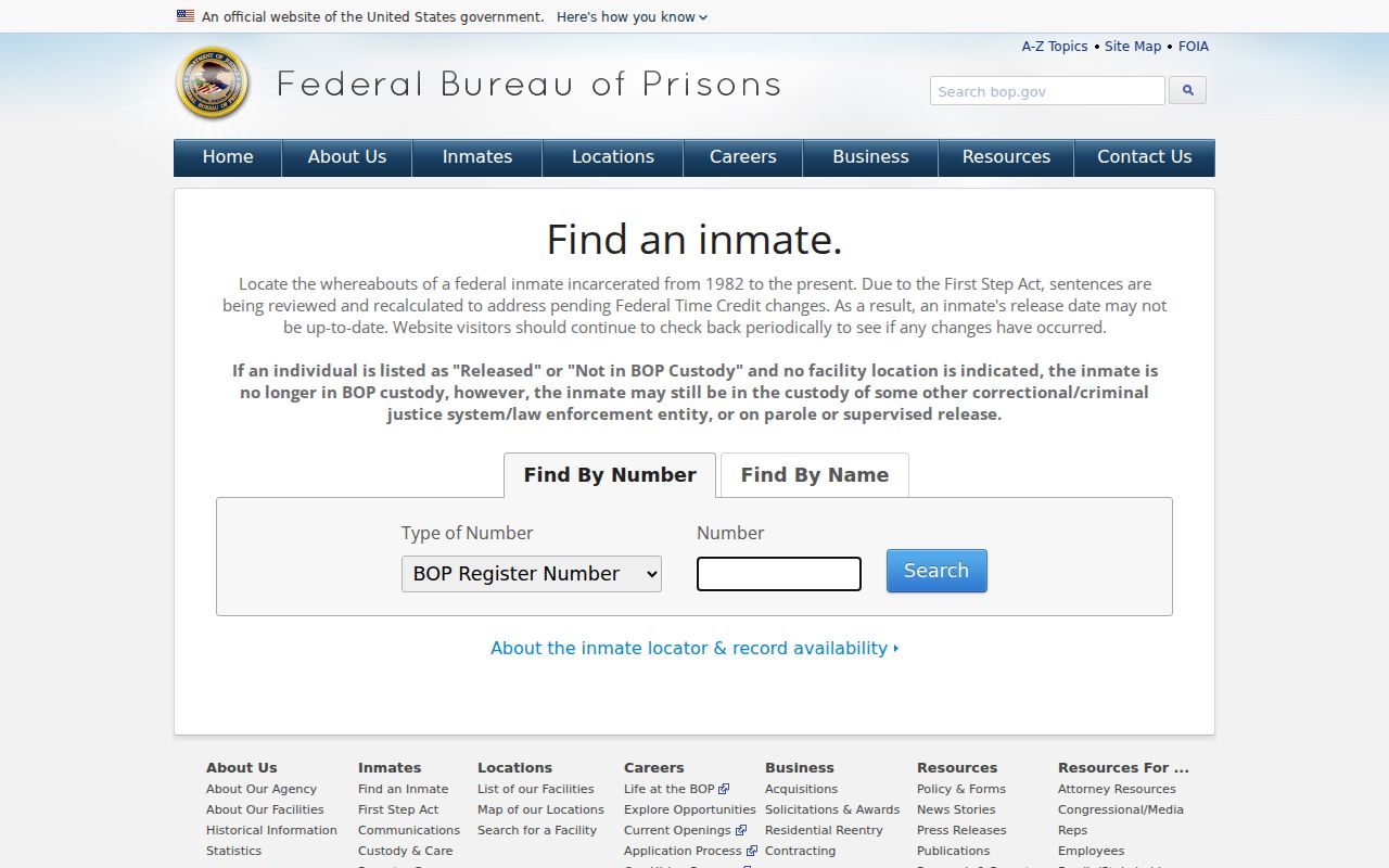 Jefferson County Metolius criminal history image of the federal inmate locator
