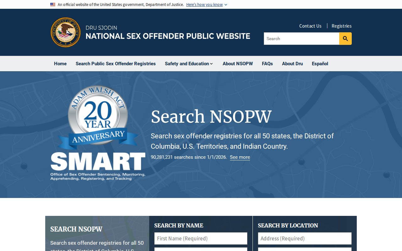 Jefferson County sex offender check national NSOPW search